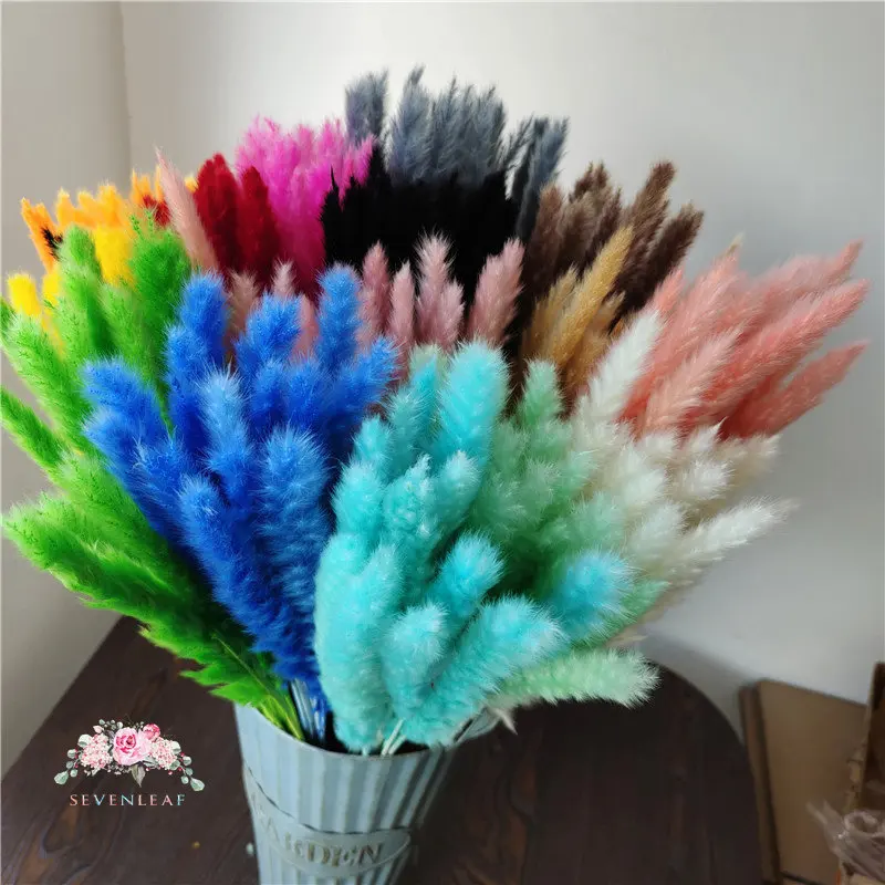 

Eternal Dried Flower Reed Net Red Pampas Grass Family Holiday Wedding Photography Props Table Decoration Accessories Process