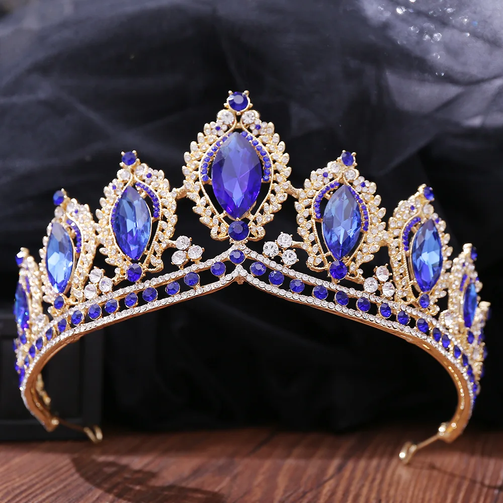 

Colorful hair head hoop bride big crown crystal bride headdress deserve to act the role of the wedding party birthday accessorie