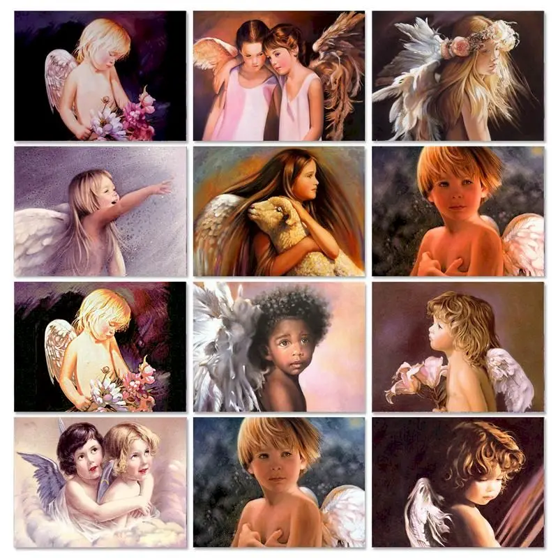 

GATYZTORY 60x75cm Oil Painting By Numbers With Frame Picture Paint Drawing On Canvas Figure Child Pictures By Numbers Wall Decor