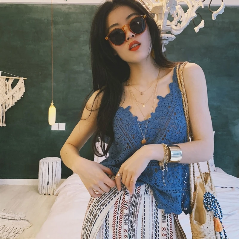 

H9ED Женский трикотажный ремень на бретельках для майки в стиле бохо