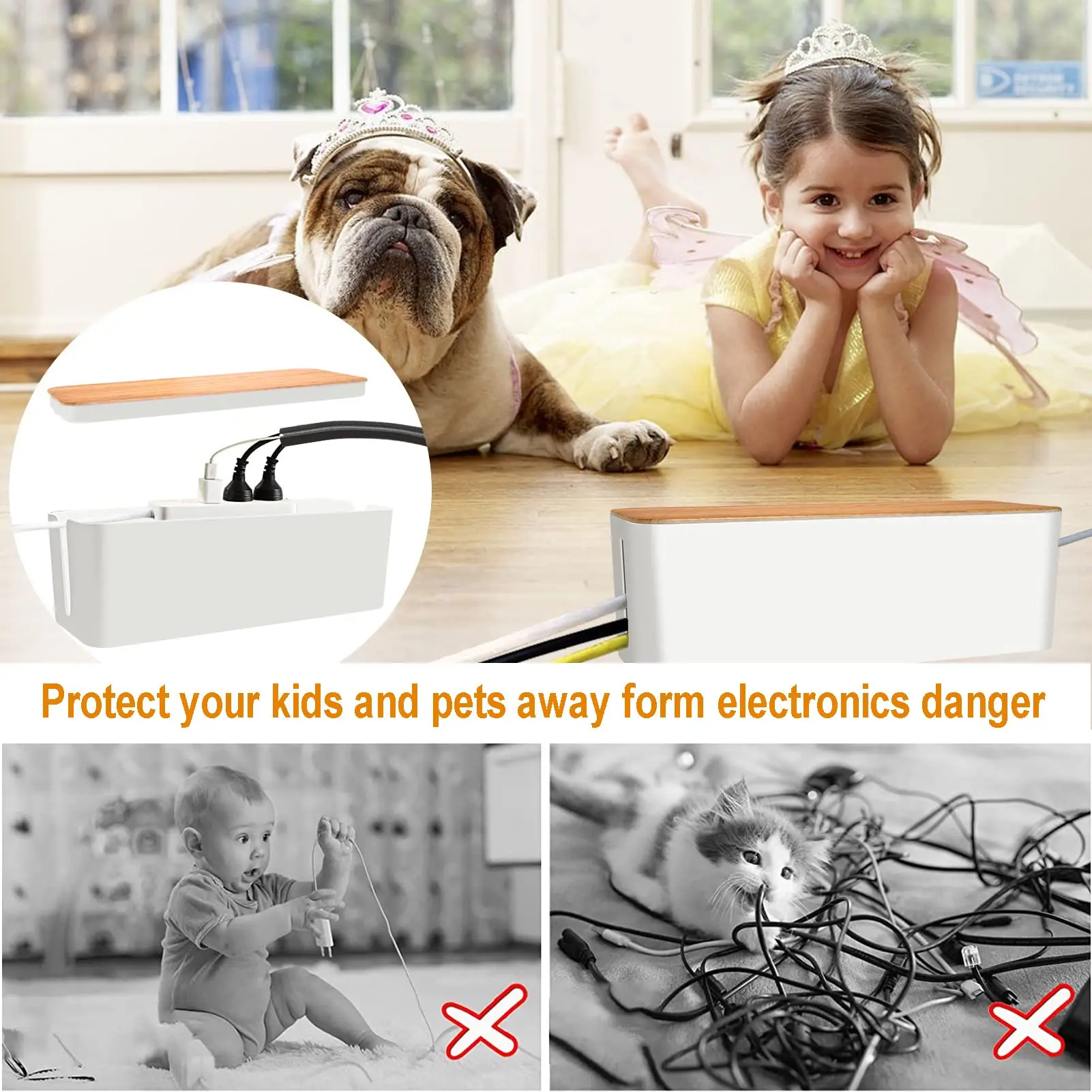 Коробка управления кабелем Комплект для удлинителя чтобы скрыть провода Коробки