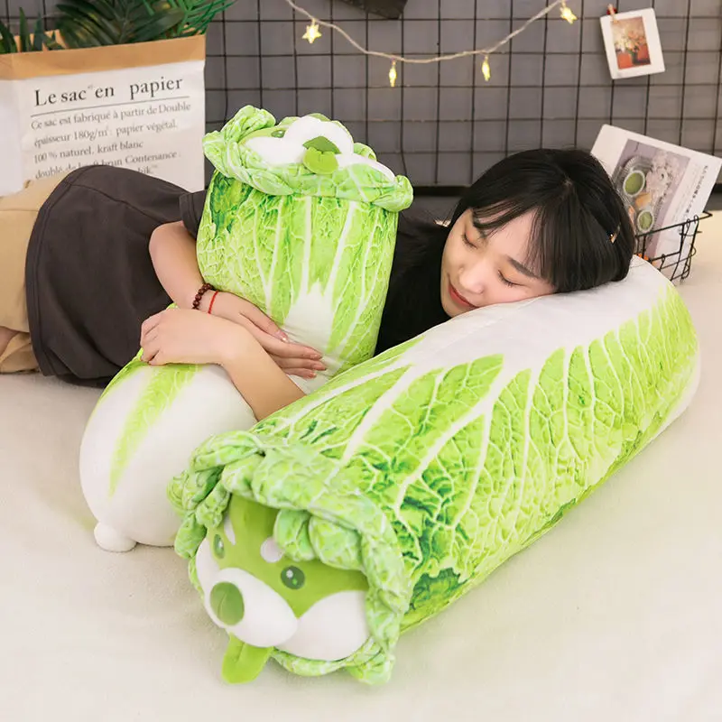 

New Cabbage Shiba Inu Dog Cute Vegetable Fairy Anime Plush Toy Fluffy Stuffed Plant Soft Doll Kawaii Pillow Baby Kids Toys Gift