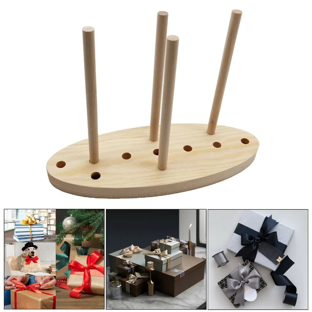 

Multi-Purpose Bowing Making Tool Wooden Wreath Wrist Corsages Making Tool With Detachable 4 Wooden Rods Holiday Decorations