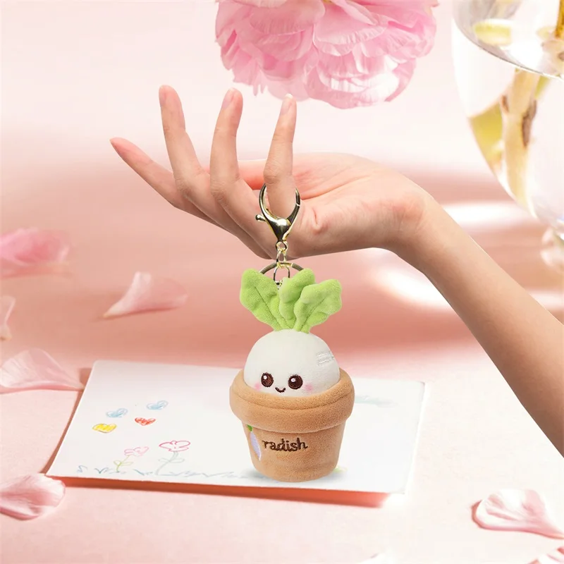

Cute Bunny Plush Toy Keychain with Flower Pot Design - Adorable Stuffed Animal Doll for Family Collection Ideal for Adults and