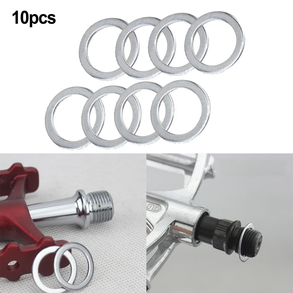 

10X Stainless Steel Bicycle Bike Pedal Spacer Crankset Protection Washers Road Mountain Bike Bicycle Accessories