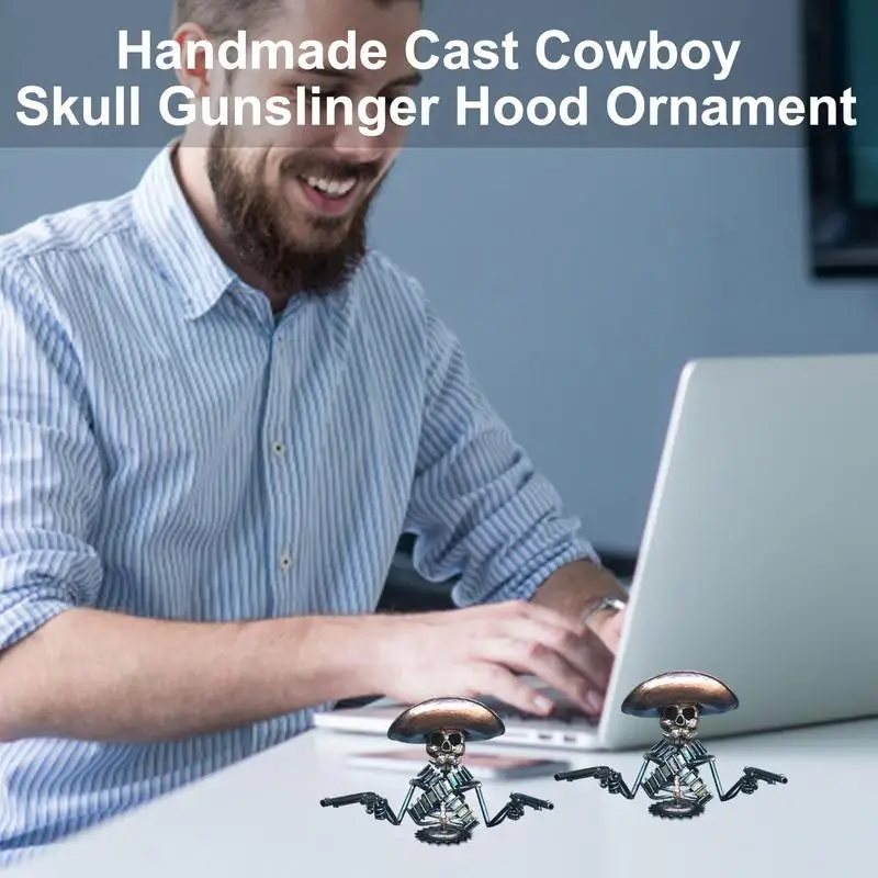 

Metal Skeleton Car Hood Ornaments Wear Resistant Skeleton Statue Handmade Ornaments Car Dashboard Car Skull Pendant Accessory