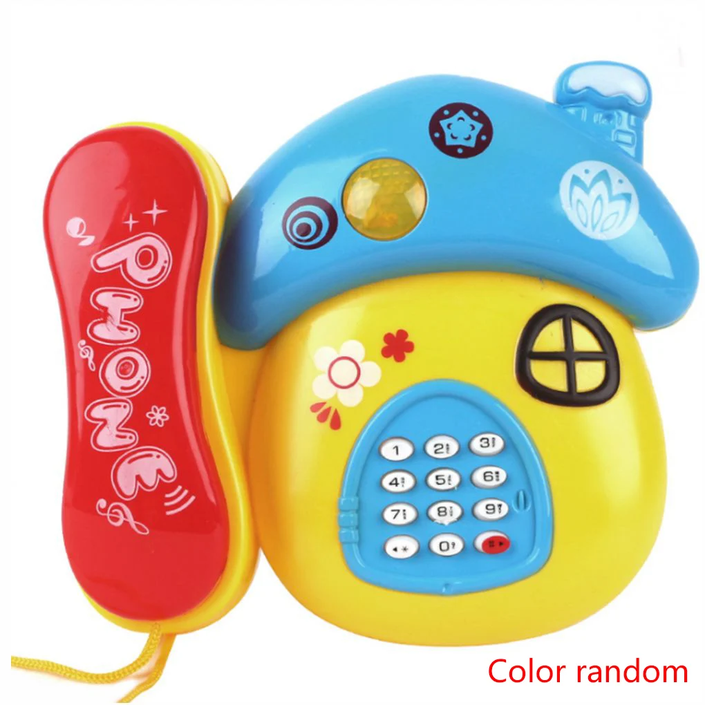 

Color Random Cartoon Style Portable Musical Telephone Multifunctional Early Learning Educational Toy Battery Powered