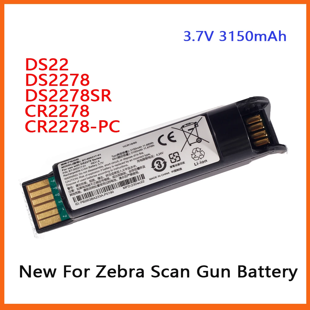 

Новый сканер штрих-кода Аккумулятор для zebra DS22 DS2278 DS2278SR BT-000317-01 CR2278