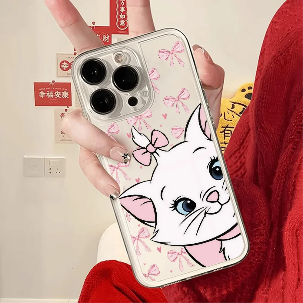 Фото Милый чехол для телефона M-Marie C-Cat с рисунком FUNDA для iPhone 12, 11, 13, 14, 15, 16, 17 MINI Max Pro Plus, противоударная мягкая прозрачная задняя крышка №2