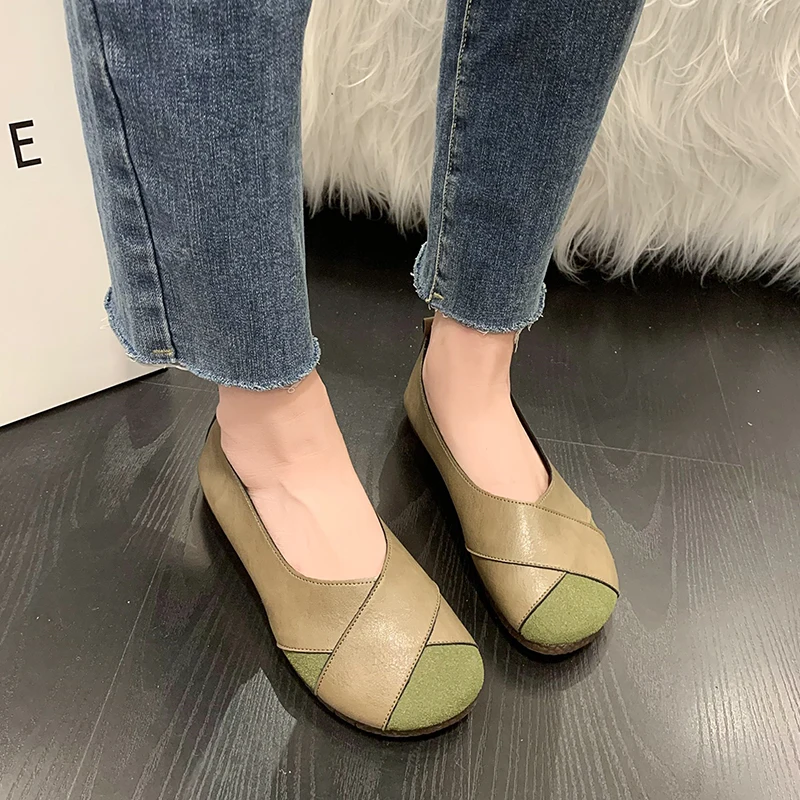 

Туфли женские с круглым носком, мягкие кроссовки без шнуровки, плоская подошва, лоферы, повседневная обувь, лето 2023