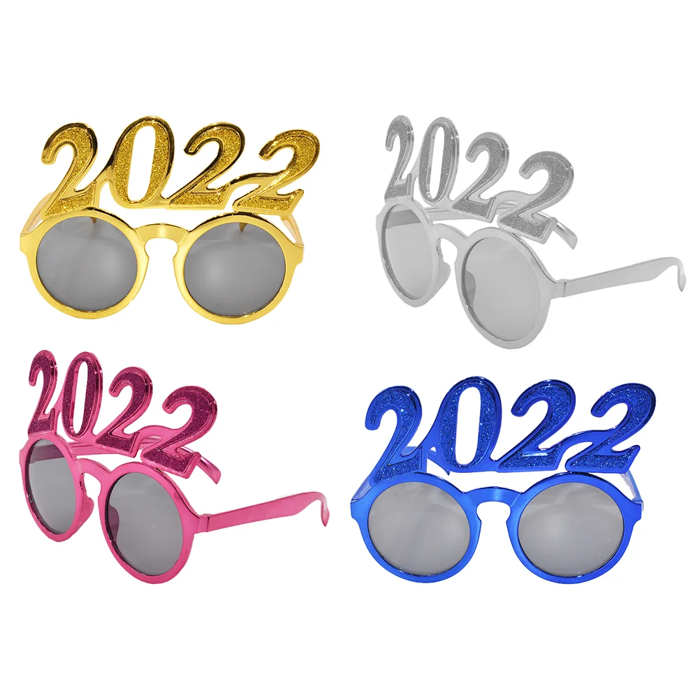 

4Pcs Party Glasses Funny Celebration Props Decorative Glasses (Assorted Color)