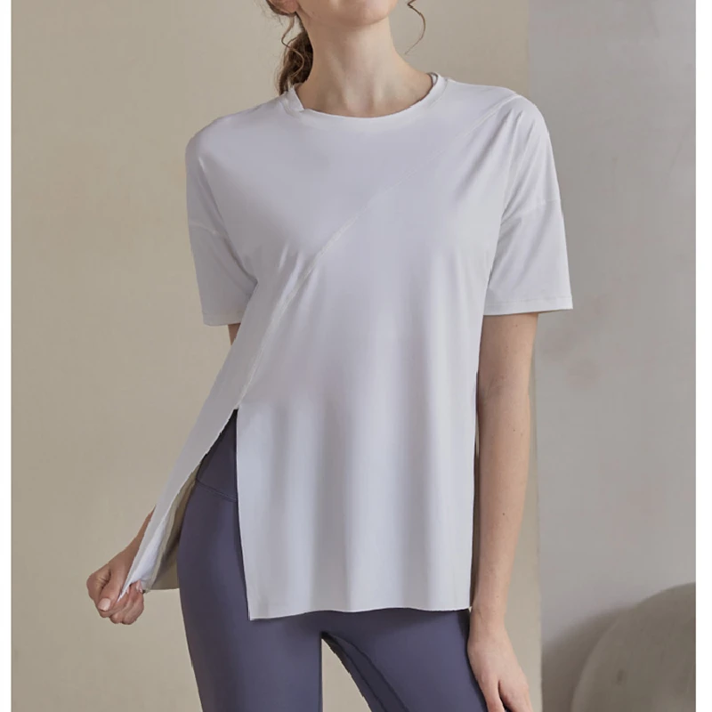 Women Loose Yoga Shirts Sport Quick Dry Breathable T-shirts Gym Fitness Sweatshirt Tops Running Workout Short Sleeve Sports Waer
