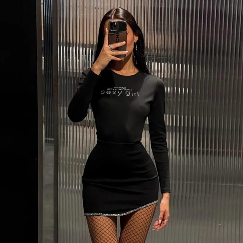 

Spring Summer Dress Women 2023 New Sexy Short Dresses Sequined Black Casual Slim Fit Wrap Hip Sheath Dress Vestido Feminino