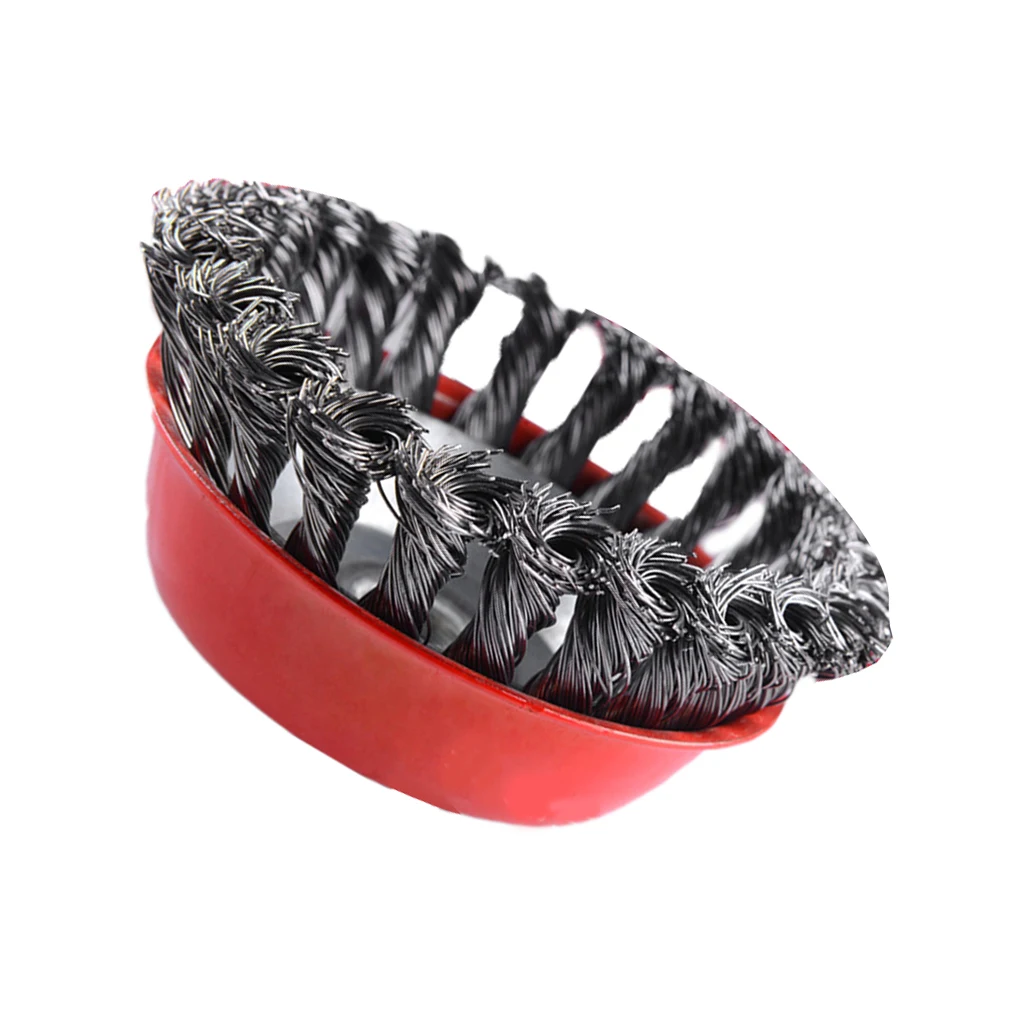 

Wire Cup Brush Knotted M14 4 Inch Crimp Rust Paint Removal Twisted Steel Wire Brush for Angle Grinder