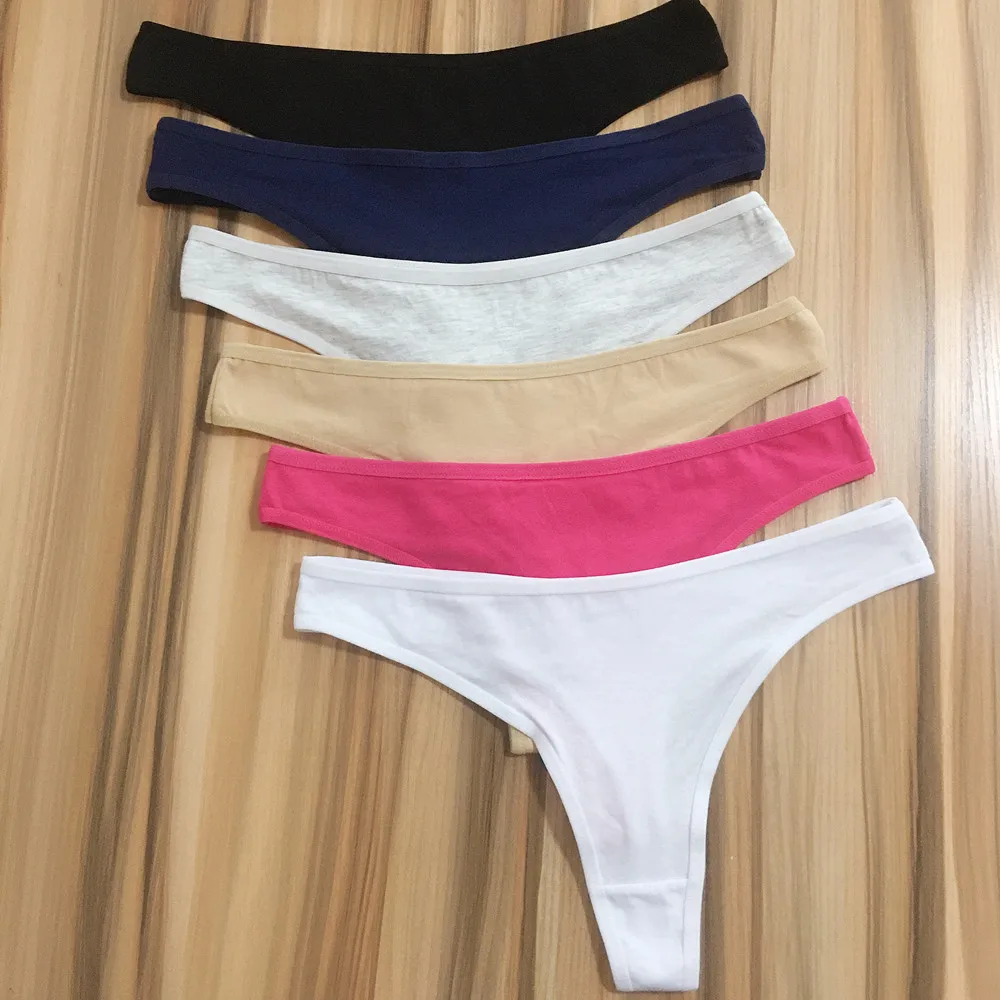 

Sexy Cotton Thong Panties Elastic Comfort Breathable Female G-String Underwear Knicker Intimates Lingerie Underpants for Women