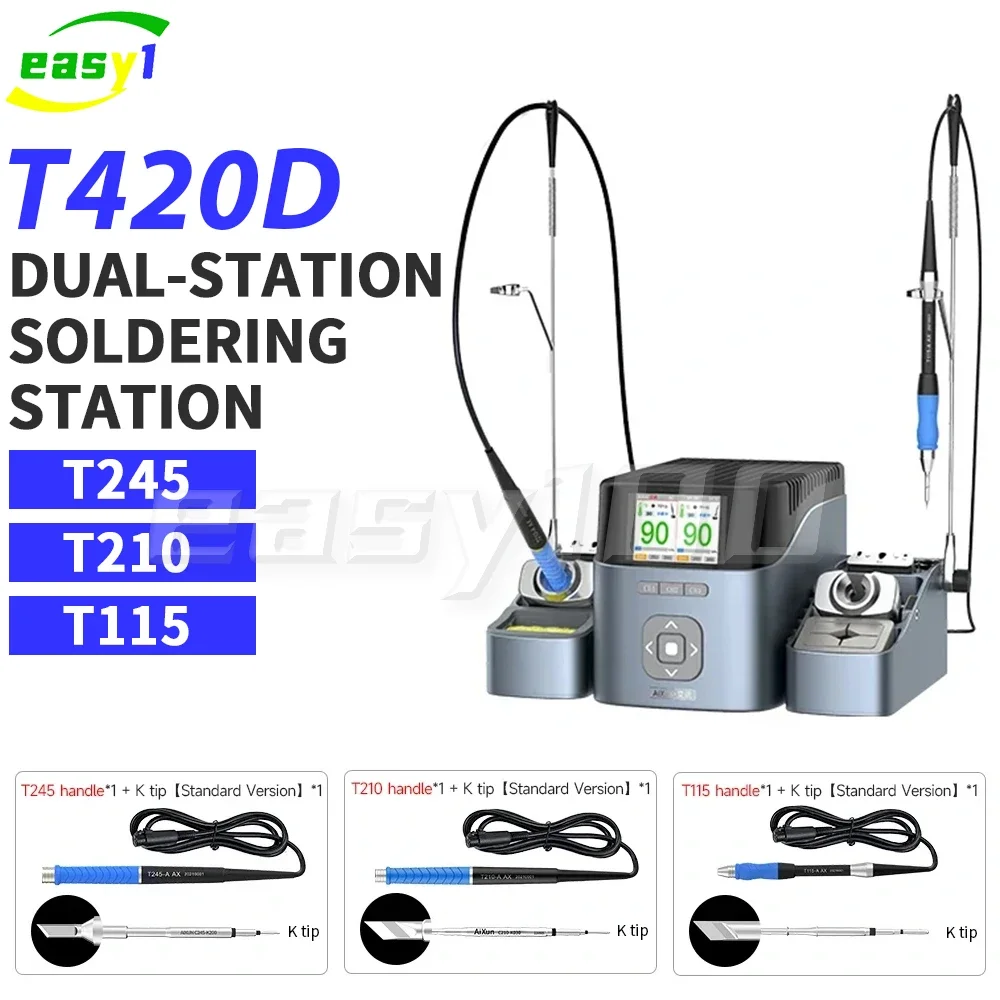 

Паяльная станция AIXUN T420D, умная двухстанция с поддержкой C245, C210, C115, с наконечниками ручек, сварочная станция для печатных плат, инструменты для ремонта SMD