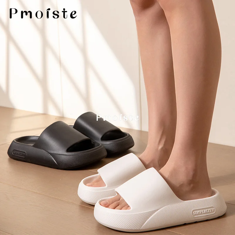 

Простые домашние тапочки, удобная обувь на платформе, Нескользящие, для ванной комнаты, Эва, летняя легкая обувь для пар