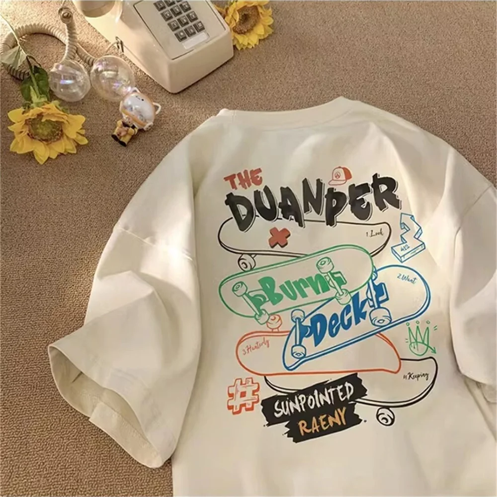 Лето 2023 женская футбольная рубашка Harpokawa с принтом на спине повседневный стиль