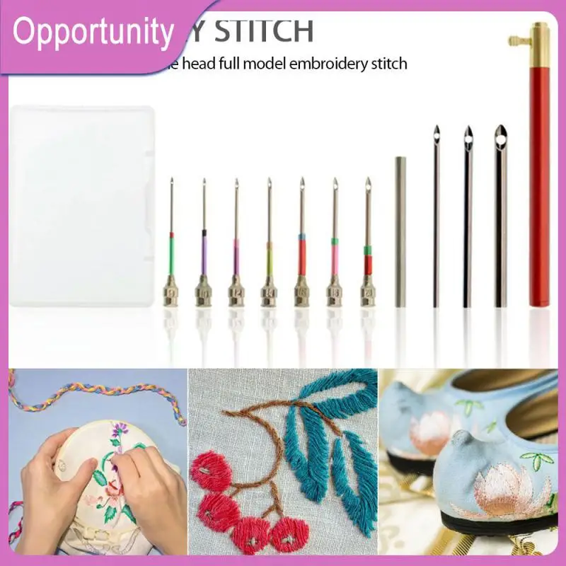 

1 Set Metal Embroidery Stitching Punch Needle Handmade Needlepoint Kits Sewing Tool Set With Tube For DIY