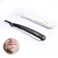 mens manual shaver straight edge stainless steel sharp barber razor folding shaving beard cutter with blade