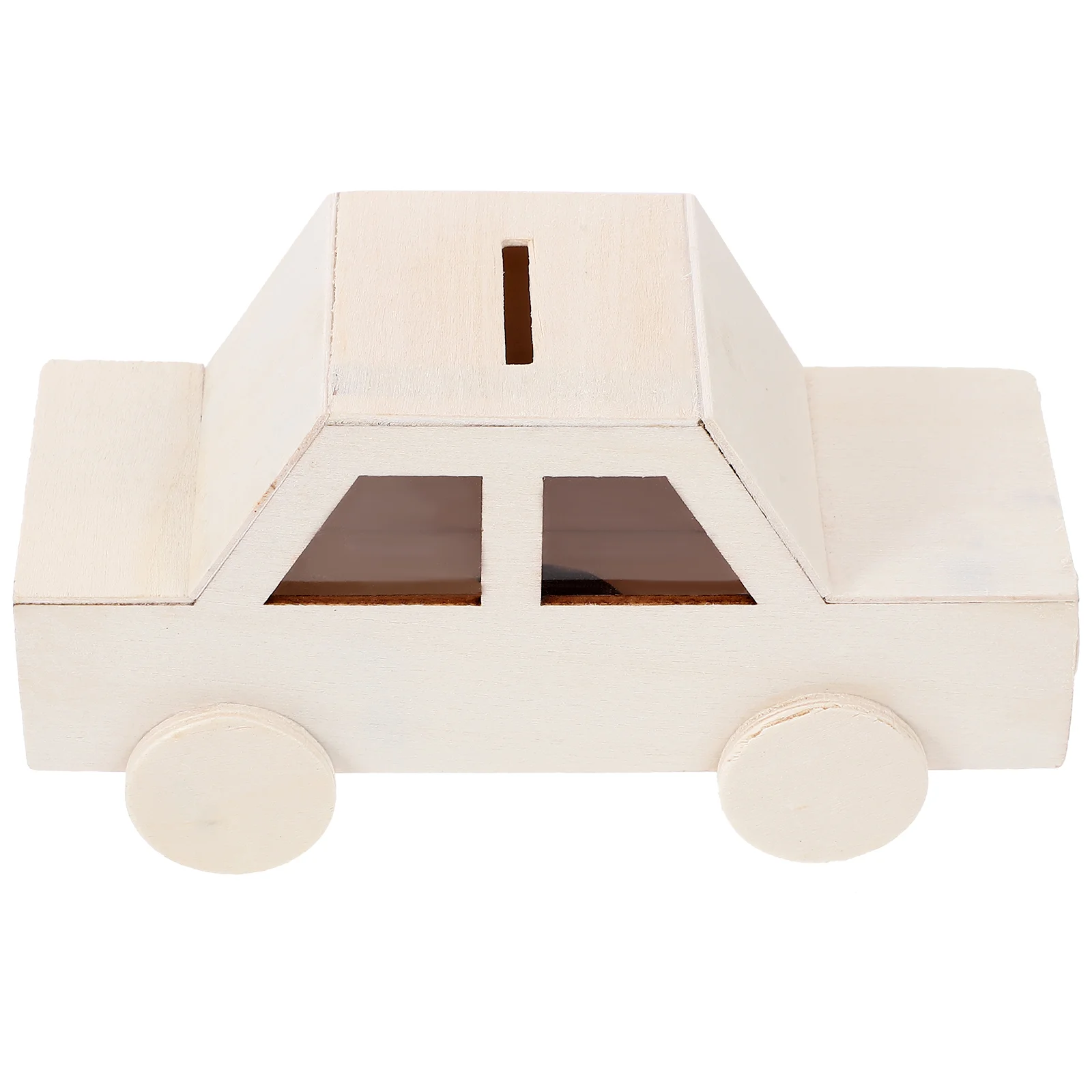 

Wooden Car Multi-function Saving Banks Slush DIY Piggy Students Toy Coin Storage Cases Child Unfinished Change Container