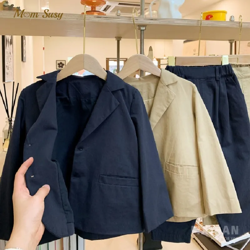 

Fashion Girl Boy Formal Clothes Set Suit Jacket+Pant 2PCS Toddler Baby High Quality Suit Blazer Jacket Thick Korean Baby Clothes