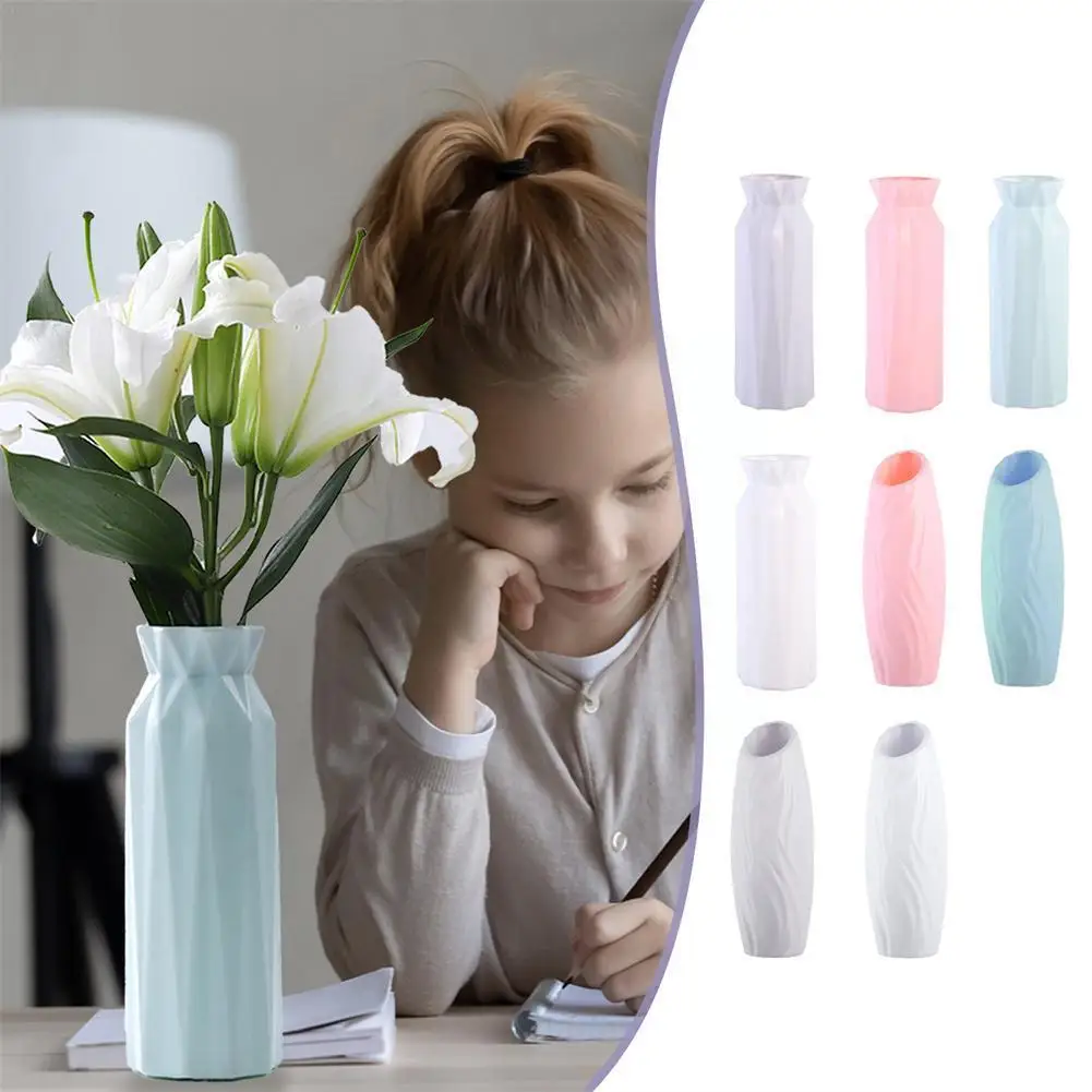 

Modern Nordic Style Flower Vase Living Room Decoration Ornaments Plastic Vases Pot For Flower Arrangements Home Decor L3g6