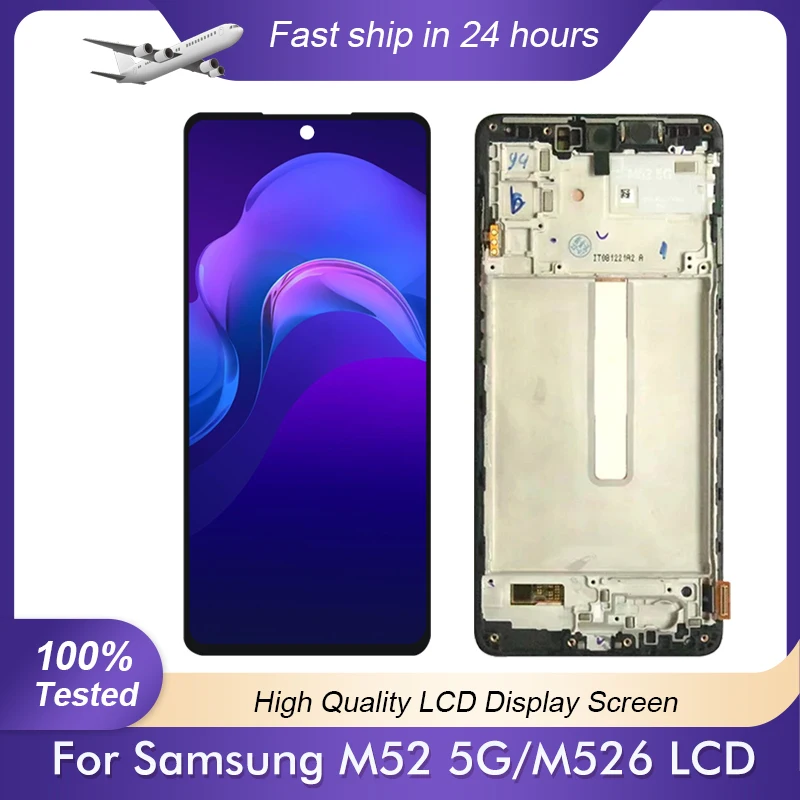 

1Pcs 6.7 Inch M526 Display For Samsung Galaxy M52 5G LCD Touch Panel Screen Digitizer M526B Assembly Repair Parts With Frame
