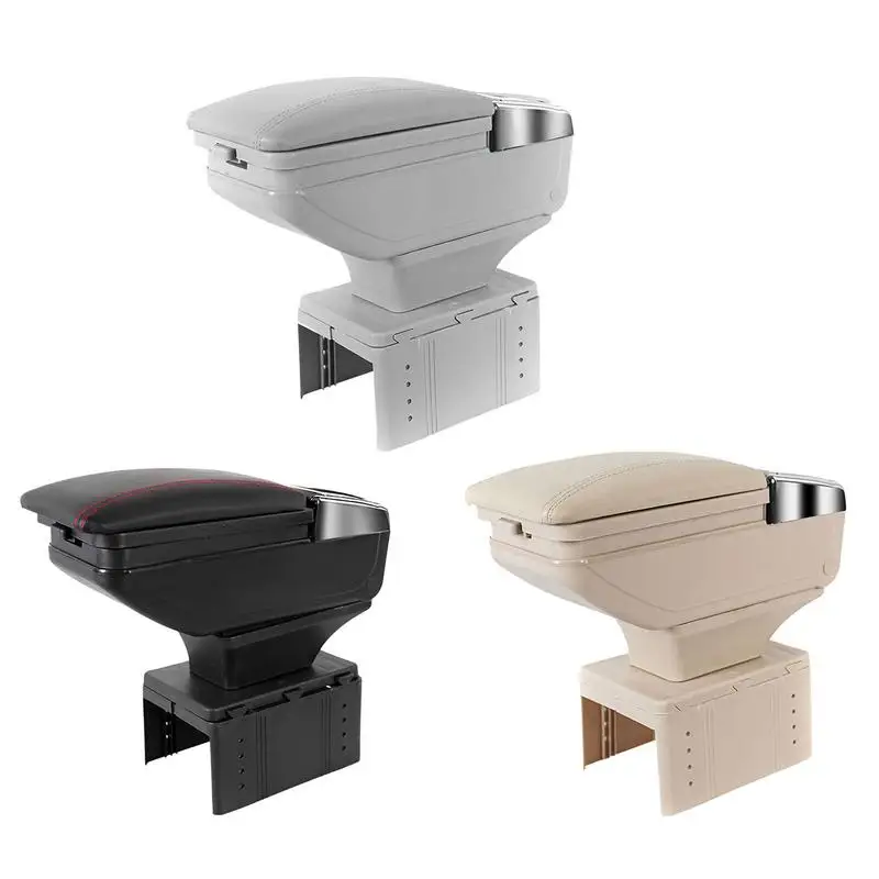 

Car Armrest Storage Box Water Cup Holder Leather Rotatable Center Box Universal Car Car Center Console Seat Organizer For Water