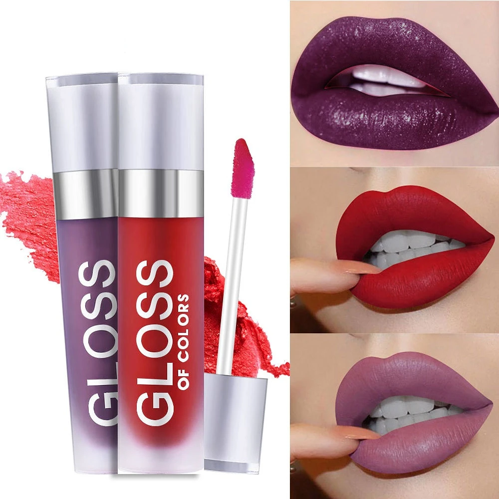 

Matte Lip Glaze Lipstick Gloss Nude Color Purple Earth Color Aunt Color Plum Color Is Not Easy To Stick To The Cup 11 Colors