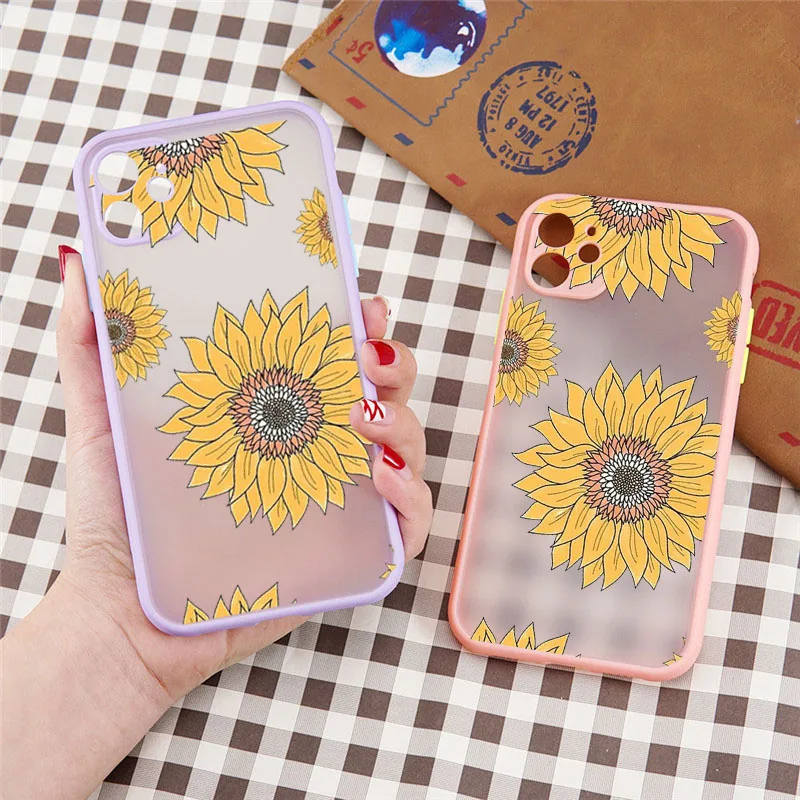 

Floral Sunflower Phone Case For iPhone 12 13 11 Pro MAX Mini SE 2020 Fashion Girl Hard Cover for iPhone X XS Max XR 6S 7 8 Plus