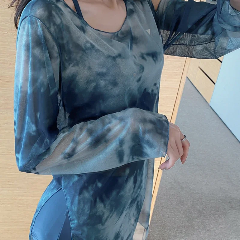 Женский комплект бикини из 3 предметов купальник с градиентом накидка длинным