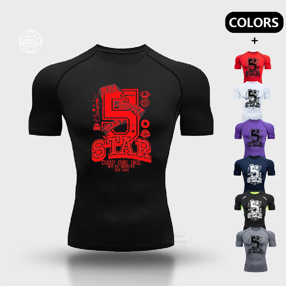 Эластичная спортивная футболка с принтом для мужчин быстросохнущая