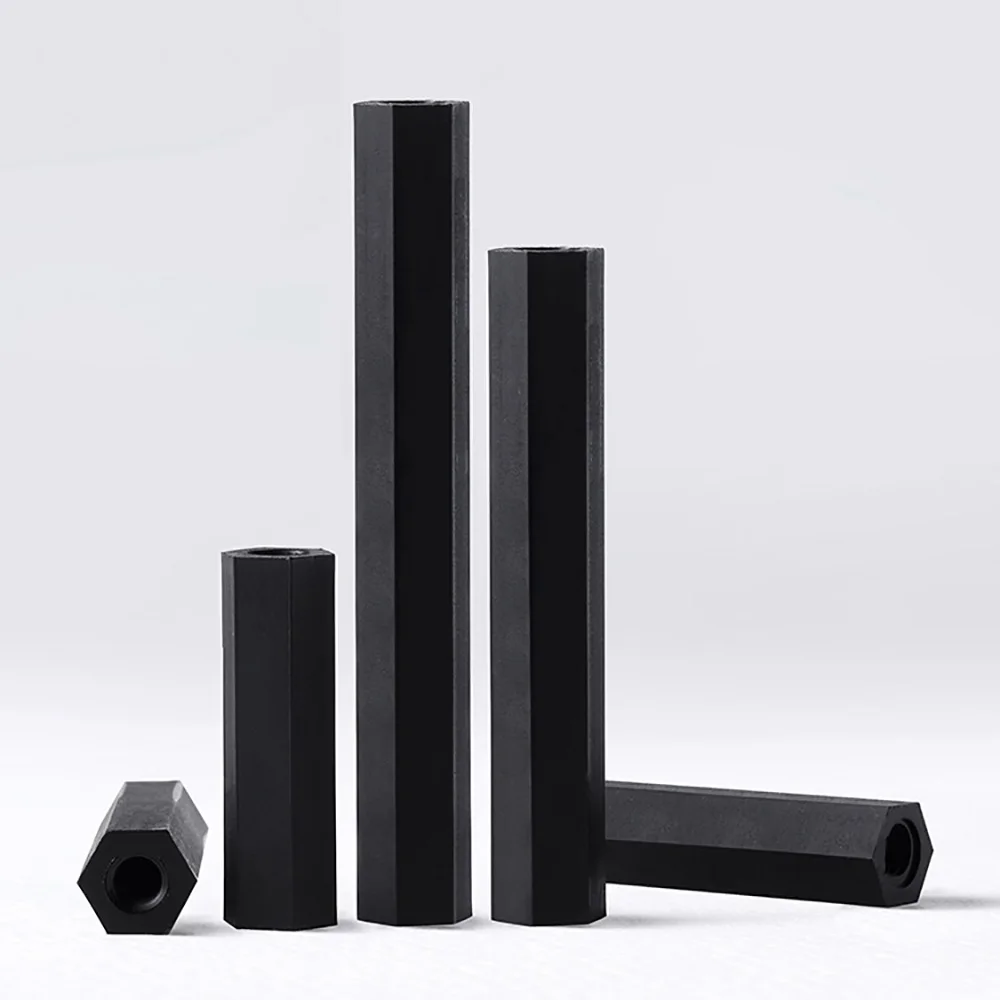 Черно-белый шестигранный нейлоновый противостоящий болт с внутренней резьбой