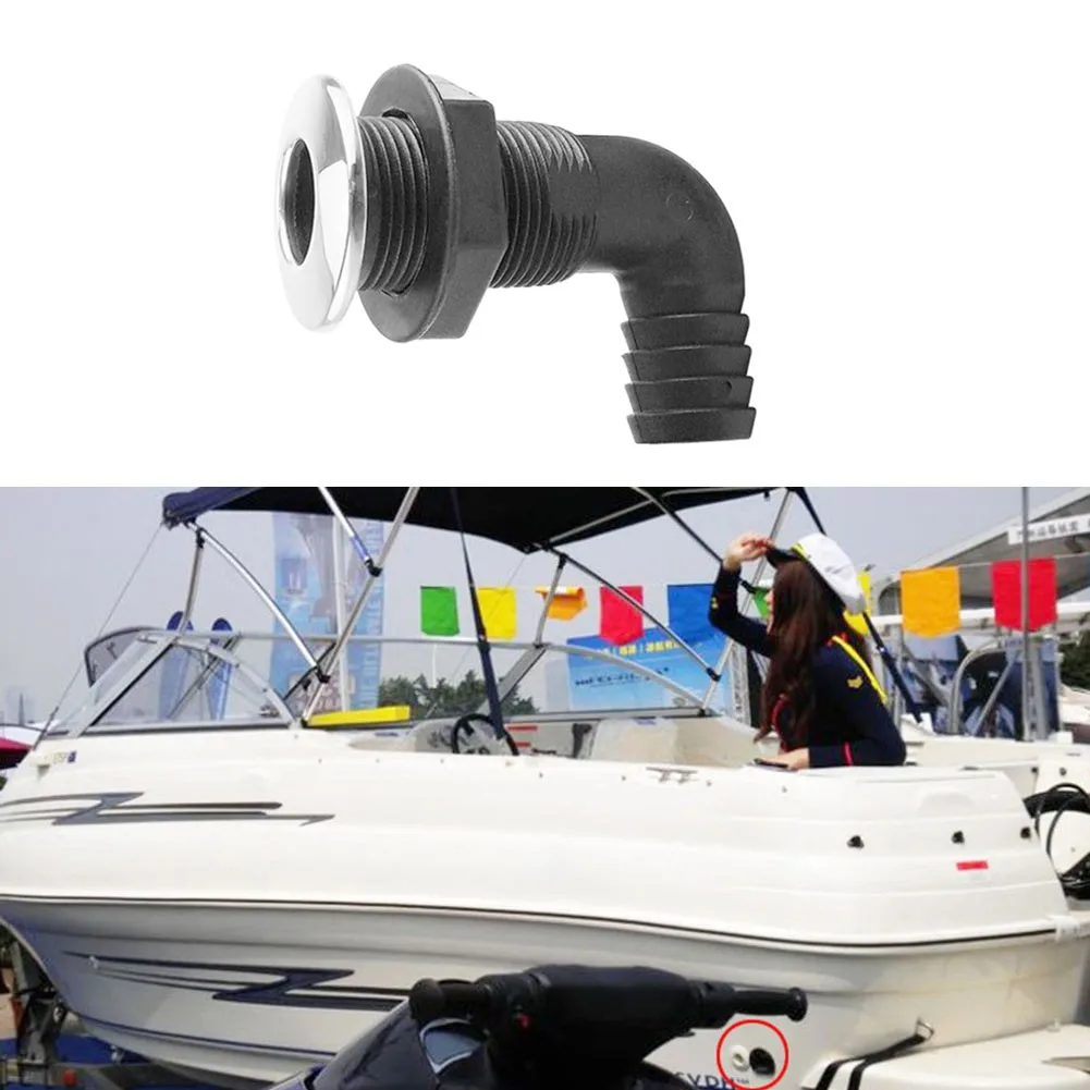 

1pcs Bilge Pump Fitting 3/4inch 19mm 33MM Bilge Pump/ Boat BilgeThru Elbow Hose Hull Fitting Stainless Steel Head