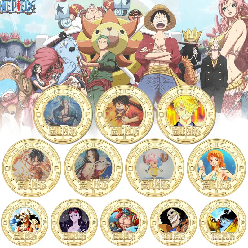 

Anime One Piece Luffy Surrounding Medallion Commemorative Coin Anime Collection Gift Box Display Set Children's Birthday Gift
