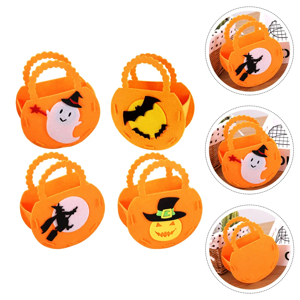 

Candy Bags Bag Treat Buckets Bucket Pumpkin Felt Or Trick Pouch Container Gift Party Favor Supplies Goodie Pouches Holderscookie