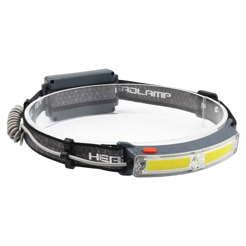 

New built-in battery XPG+COB red and white light with power display USB charging strong light induction fishing headlight