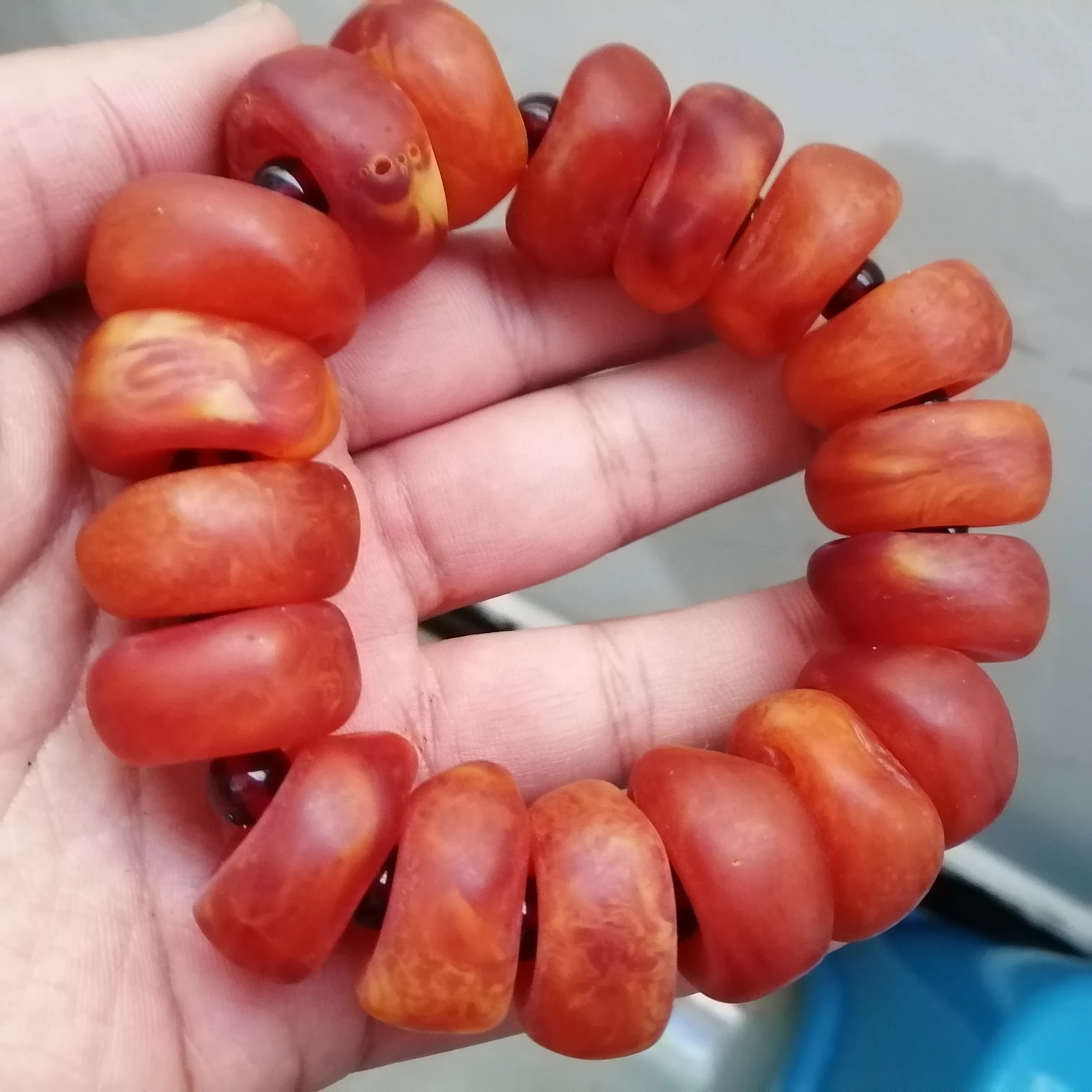 

Natural Baltic Amber Bracelet Men Women Healing Jewelry Old Beeswax Gemstone Bangle Genuine Honey Wax Beads Elastic Bracelets