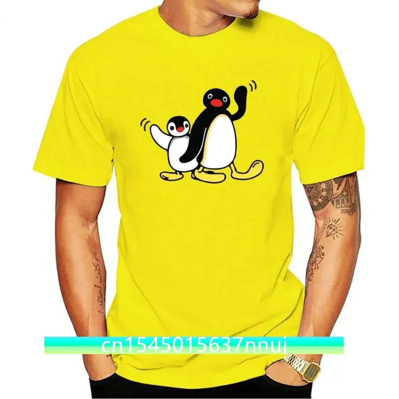 New Midnite Star Pingu Men's T Shirts Penguin Series Cartoon Meme Kids 80s 90s Retro Cute Funny Tees T-Shirts 100% Cot