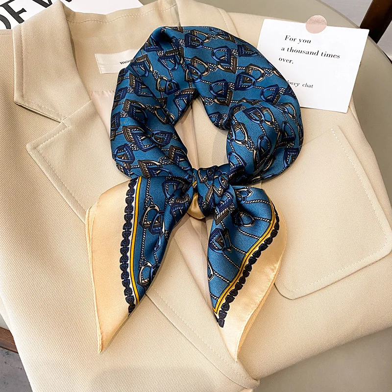 

70*70cm New Square headscarf Spring summer women quality Solid color scarves lady Sunscreen silk beach shawl foulard bandanna