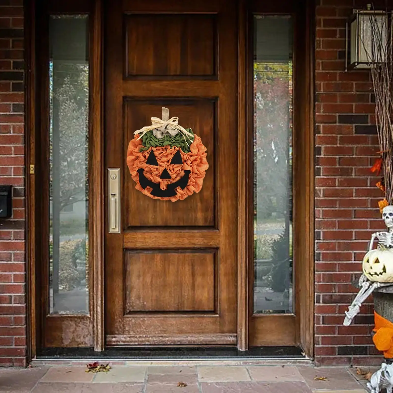 

Подвесной венок на дверь в виде тыквы для Хэллоуина, праздничные украшения, деревенский Многофункциональный материал из мешковины для фермерского дома, домашний декор