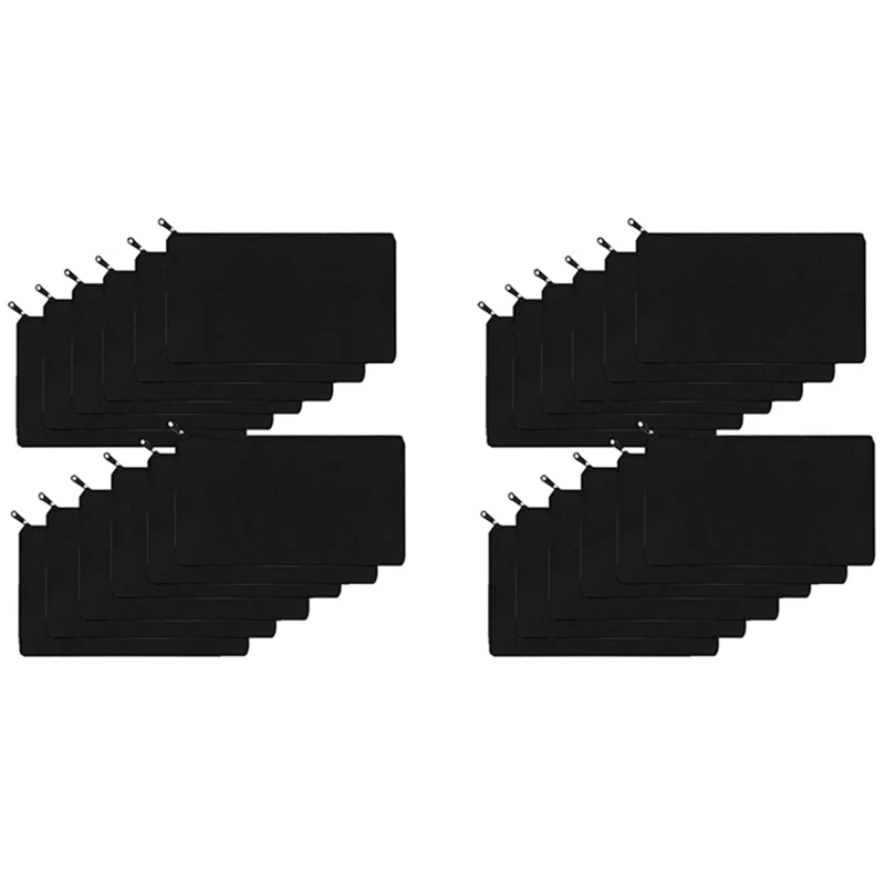 

24Pcs Blank Canvas Makeup Cosmetic Bags Pouch With Zipper, Pencil Pen Pouch Case DIY Craft Bags For DIY Craft (Black)