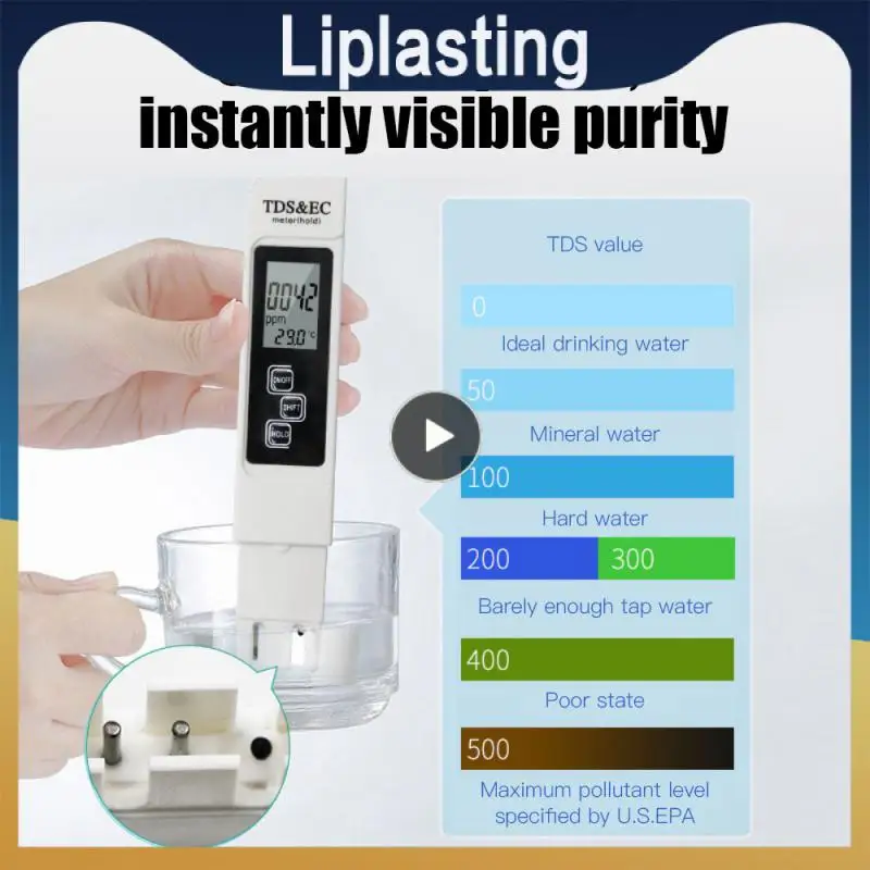 

Тестер чистоты воды 3 в 1, Цифровой Измеритель проводимости с ЖК дисплеем