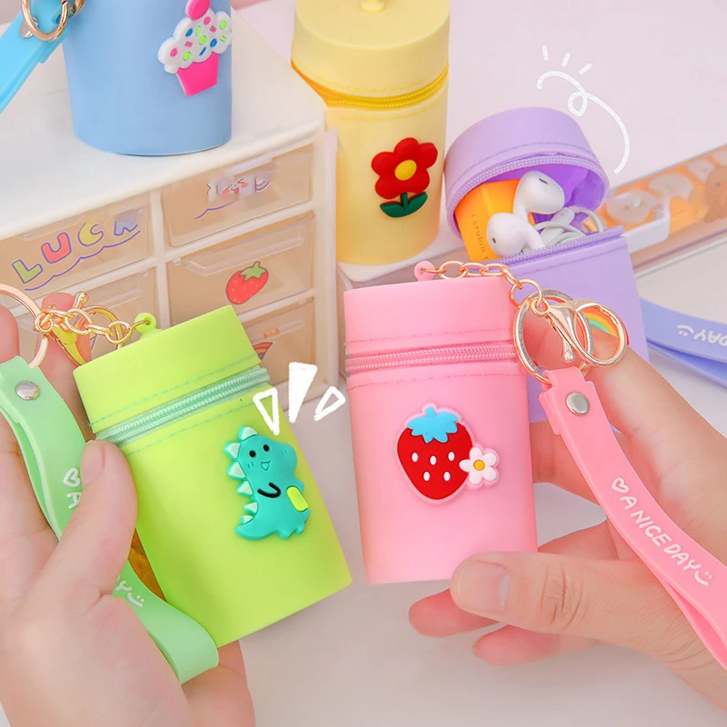 

Cartoon Silicone Cute Round Coin Purse Wallet Card Rubber Key Phone Frog Design Bag Pouch For Girls Women Mini Hand Bag