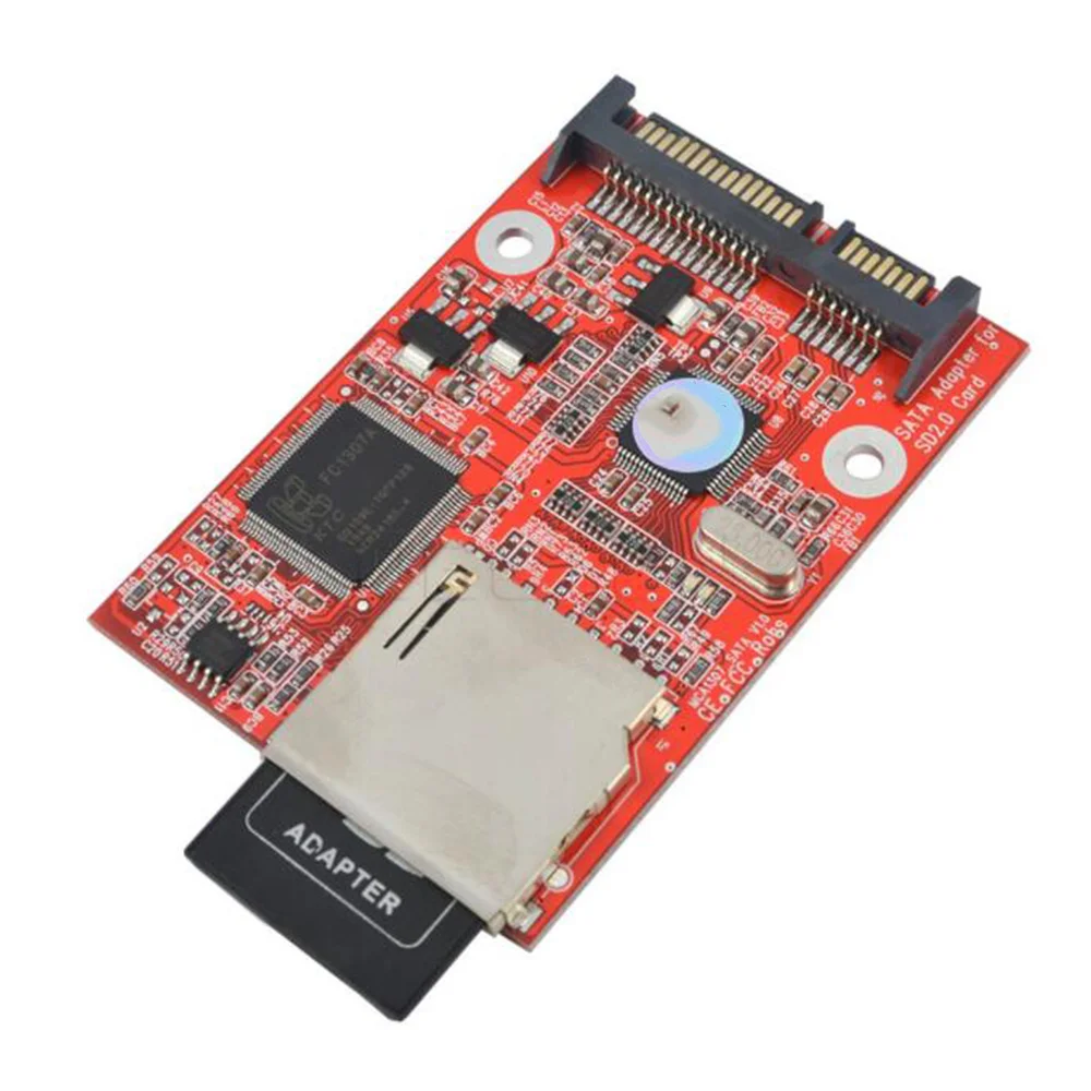 Высокоскоростная адаптерная карта MMC SD SDHC 2.0SATA к Адаптер SD-карты SATA Безопасный