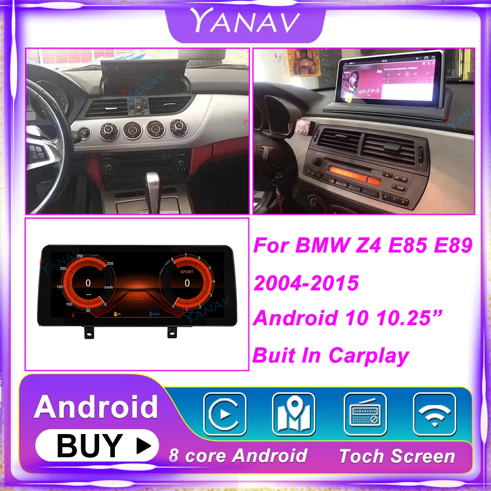 

For BMW Z4 E85 E89 2004-2015 10.25" Touch Android 11.0 128G Car Radio Video Dvd GPS Multimedia Carplay Head Unit Stereo Receiver