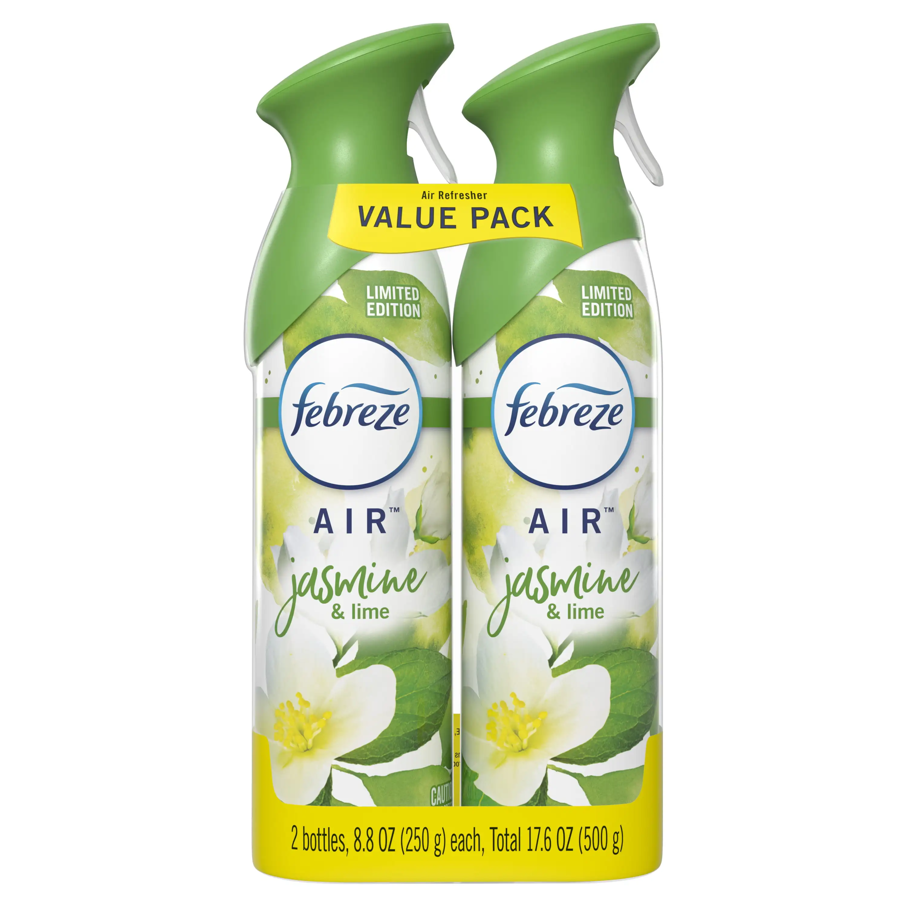

Odor-Eliminating Air Freshener Spray, Jasmine and Lime, 2 ct