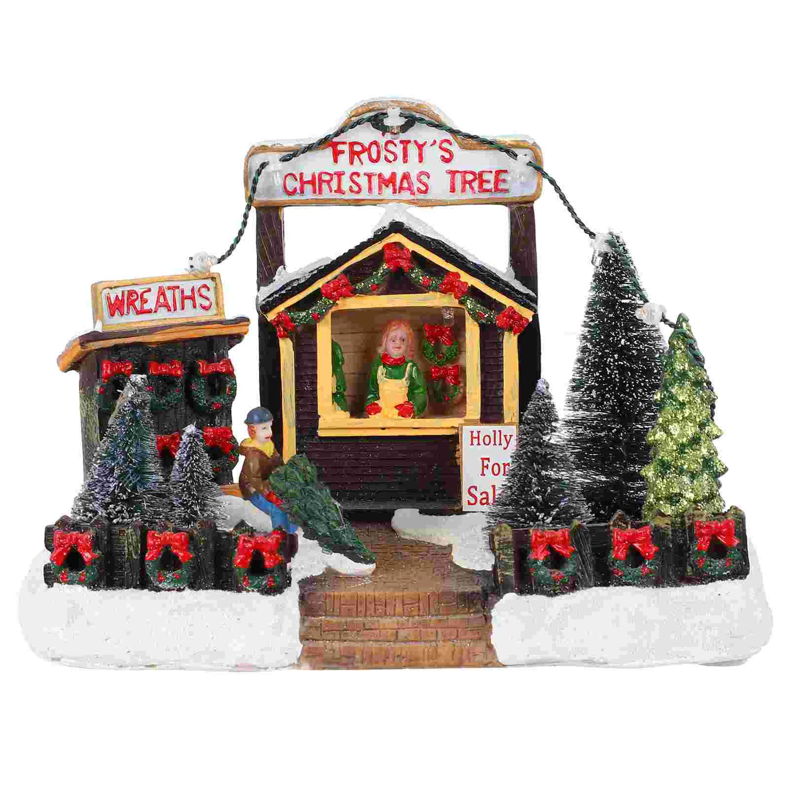 

Christmas Resin Villa Craft Desktop Ornament Luminous House without Battery