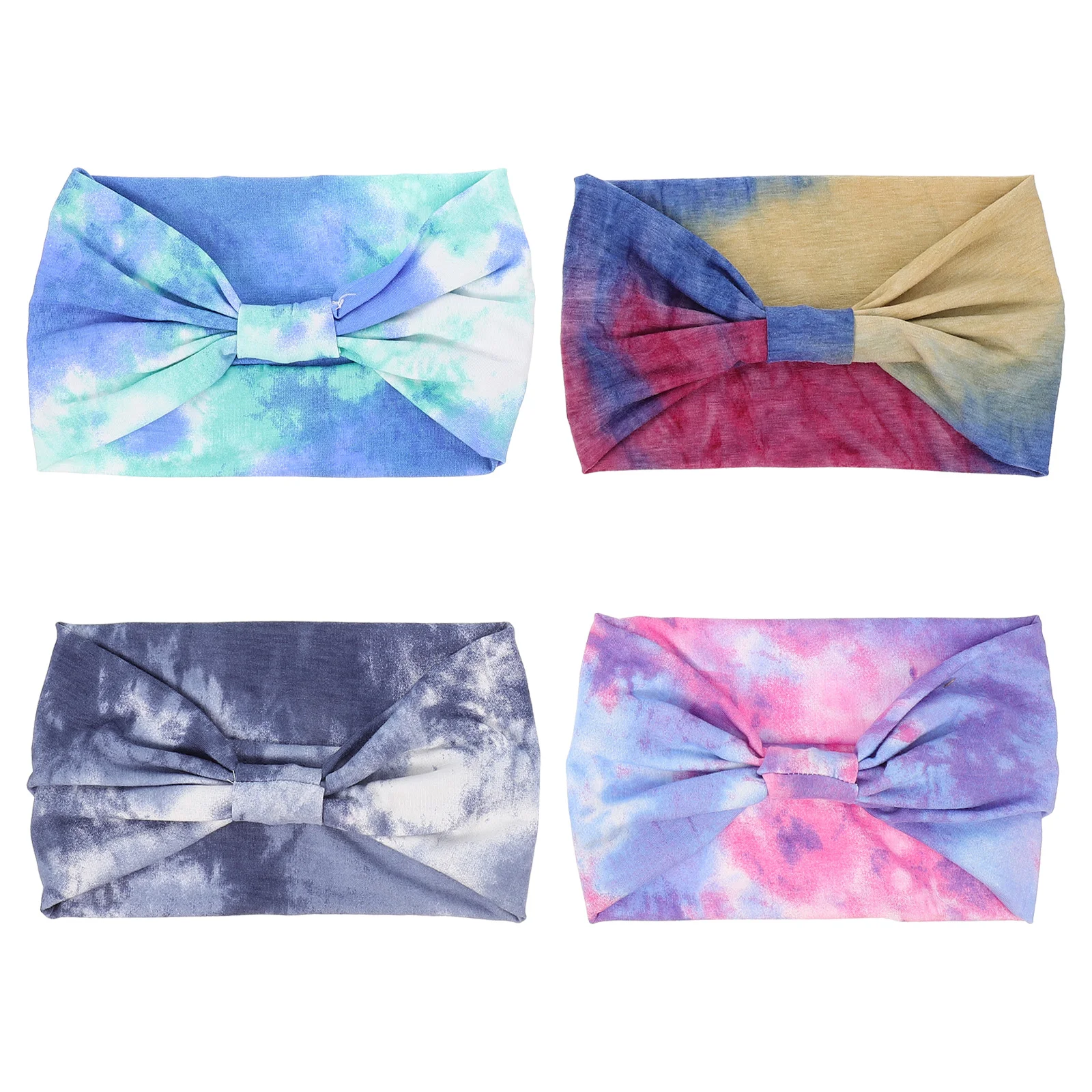 

4Pcs Workout Sweatbands Unisex Sports Headbands Elastic Sweatbands for Running
